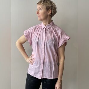 Trovata Marianne Ruffle Sleeve Shirt Striped size S